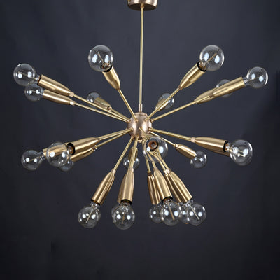 Deluxe 18-Light Copper Sputnik Chandelier – Retro Modern Ceiling Pendant with Edison Bulbs - 32155
