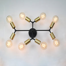 Brass Leaf Studio Contemporary Wall Sconce - Vanity Light Fixture - Multi Mirror Light - Bathroom Light, Makeup light - Hallway Entry-way 8-Bulb Vanity lamp