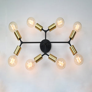 Brass Leaf Studio Contemporary Wall Sconce - Vanity Light Fixture - Multi Mirror Light - Bathroom Light, Makeup light - Hallway Entry-way 8-Bulb Vanity lamp