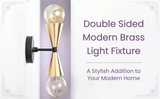Mid-Century Modern Brass Wall Sconce | Double Cone Light | Customizable Handcrafted Fixture - 32501