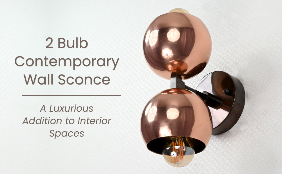 Mid-Century Globe Brass Wall Sconce | Customizable Double-Dome Fixture for Elegant Interiors - 32536