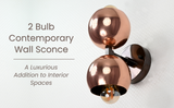 Mid-Century Globe Brass Wall Sconce | Customizable Double-Dome Fixture for Elegant Interiors - 32536