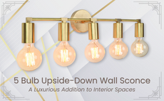 Vanity Light Fixture - Multi Lights - 5 Bulb - Mirror Light - Bathroom Light, Mid Century Light Sconce - Makeup light - Brass Wall Sconce