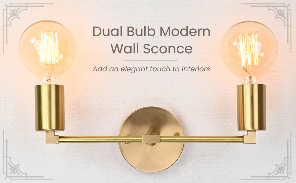 Sleek Modern Brass Wall Sconce | Customizable Minimalist Design Light Fixture for Hall or Bath - 32530