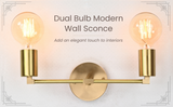 Sleek Modern Brass Wall Sconce | Customizable Minimalist Design Light Fixture for Hall or Bath - 32530