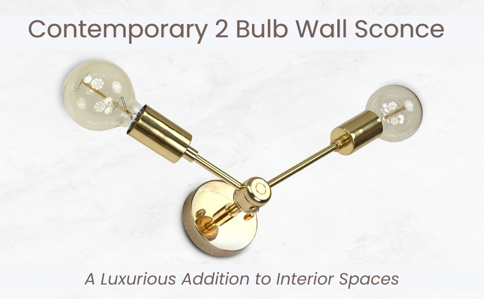 Contemporary Brass Twin Cone Wall Sconce | Customizable Angled Light Fixture for Elegant Interiors - 32533