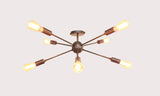 Retro 8-Light Bronze Sputnik Chandelier – Industrial Mid-Century Modern Pendant Ceiling Light with Exposed Filament Bulbs - 32147