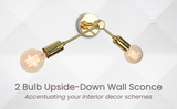 Modern Angled Brass Twin Arm Wall Sconce | Customizable Minimalist Fixture for Luxe Interiors - 32532
