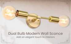 Sleek Minimal Brass Wall Sconce | Customizable Modern Accent Light Fixture for Refined Interiors - 32522