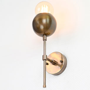 Single Light Brass Wall Sconce 12