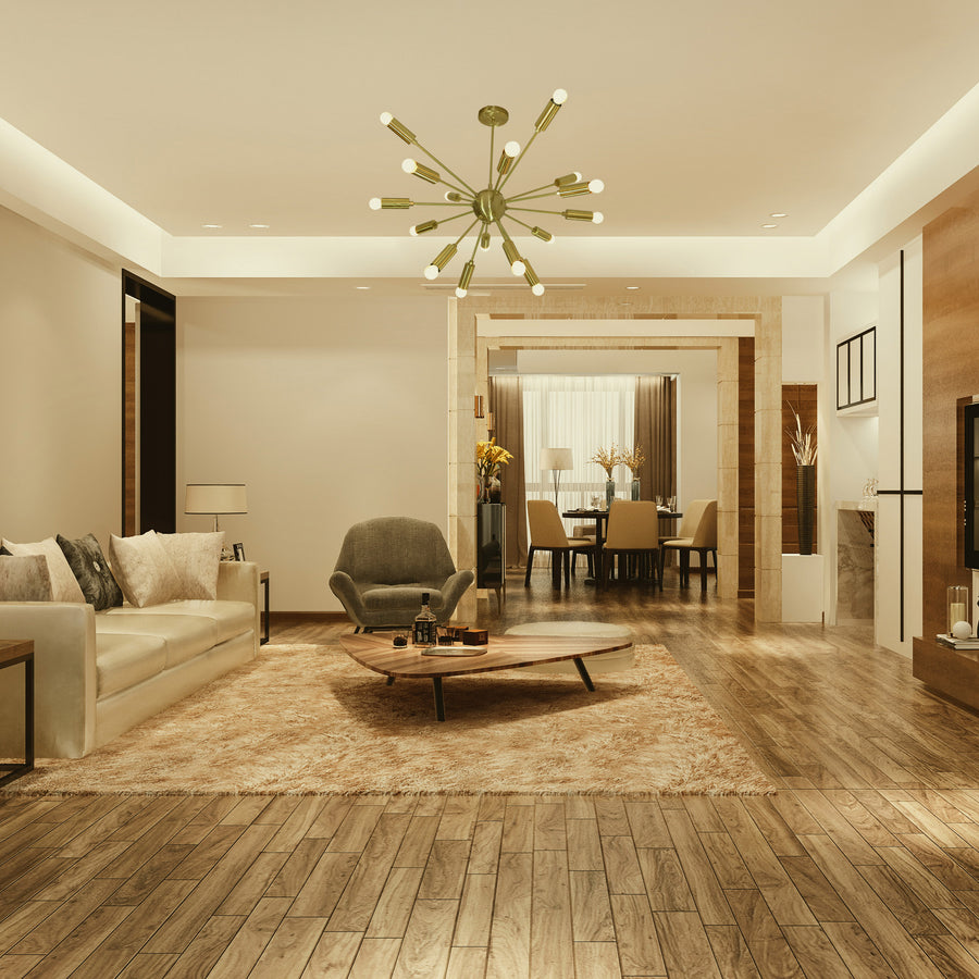 Mid-Century Modern Sputnik Brass Chandelier | Customizable Pendant Lamp Handmade Lighting Fixture - 32115