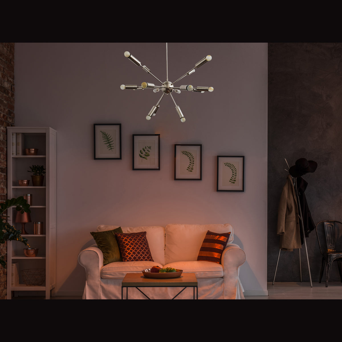 Customizable Sputnik Chandelier | Modern 12-Light Ceiling Lamp | Industrial Brushed Metal Light Fixture Handmade Lighting - 32128