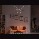 Customizable Sputnik Chandelier | Modern 12-Light Ceiling Lamp | Industrial Brushed Metal Light Fixture Handmade Lighting - 32128
