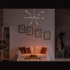 Industrial Brass Made, Brass Sputnik Chandelier, 16-Arm Modern Ceiling Lamp, Decorative Luxury Lobby, Living Room, Bedroom, Dining Room, Modern 16-Light Chandelier