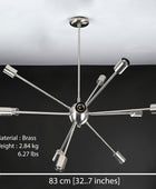 12 Arms Brass Sputnik Chandelier 28