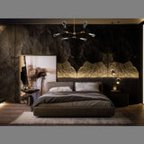 Contemporary 8-Light Brass Chandelier with White Holders – Double-Arm Ceiling Fixture with Globe Bulbs - 32164