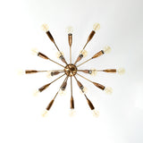 Lux 16-Light Brass Sputnik Chandelier – Mid-Century Modern Starburst Ceiling Fixture - 32165