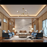 Vintage 8-Light Brass Sputnik Chandelier – Industrial Ceiling Fixture with Exposed Edison Bulbs - 32167