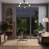 Modern 6-Light Black Sputnik Chandelier – Matte Finish Ceiling Fixture with Globe Bulbs - 32178