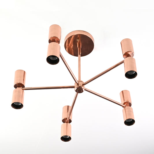 5 Arms Brass Sputnik Chandelier 17" Wide - 32179