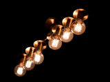 Luxury 6-Light Brass Linear Chandelier – Glam Vanity Ceiling Fixture with Globe Bulbs - 32180