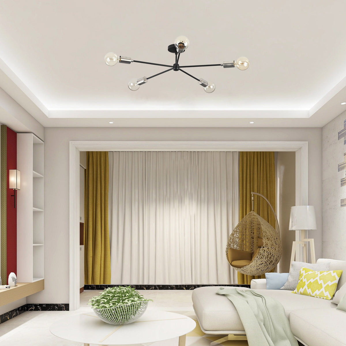 Berlin Beacon - Flush Mount Chandelier - 5 Lights - 32183
