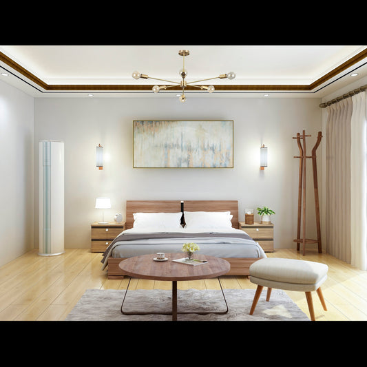 Luxury 6-Light Brass Sputnik Chandelier – Sleek Modern Ceiling Fixture with Cylindrical Shades - 32193