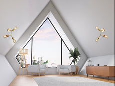 Warm Glow 3-Light Brass Ceiling Fixture – Minimalist Modern Design with Edison Bulbs - 32196