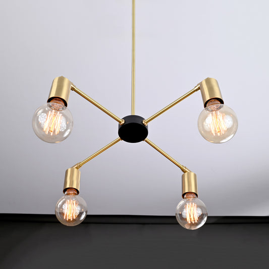Industrial Brass Made, Brass Minimalist Ceiling Light, Premium Quality Chandelier Lamp for Bedroom Living Room Kitchen Office