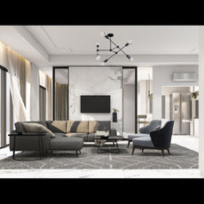 Modern 10-Light Black Chandelier – Angular Geometric Ceiling Fixture with Globe Bulbs - 32213