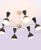 6 Arms Diabolo Style Brass Chandelier 37