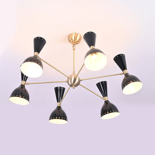 6 Arms Diabolo Style Brass Chandelier 37