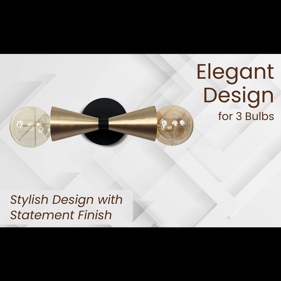 Mid-Century Modern Customizable Brass Wall Sconce | Sleek Cone Style Accent Lighting Décor - 32517