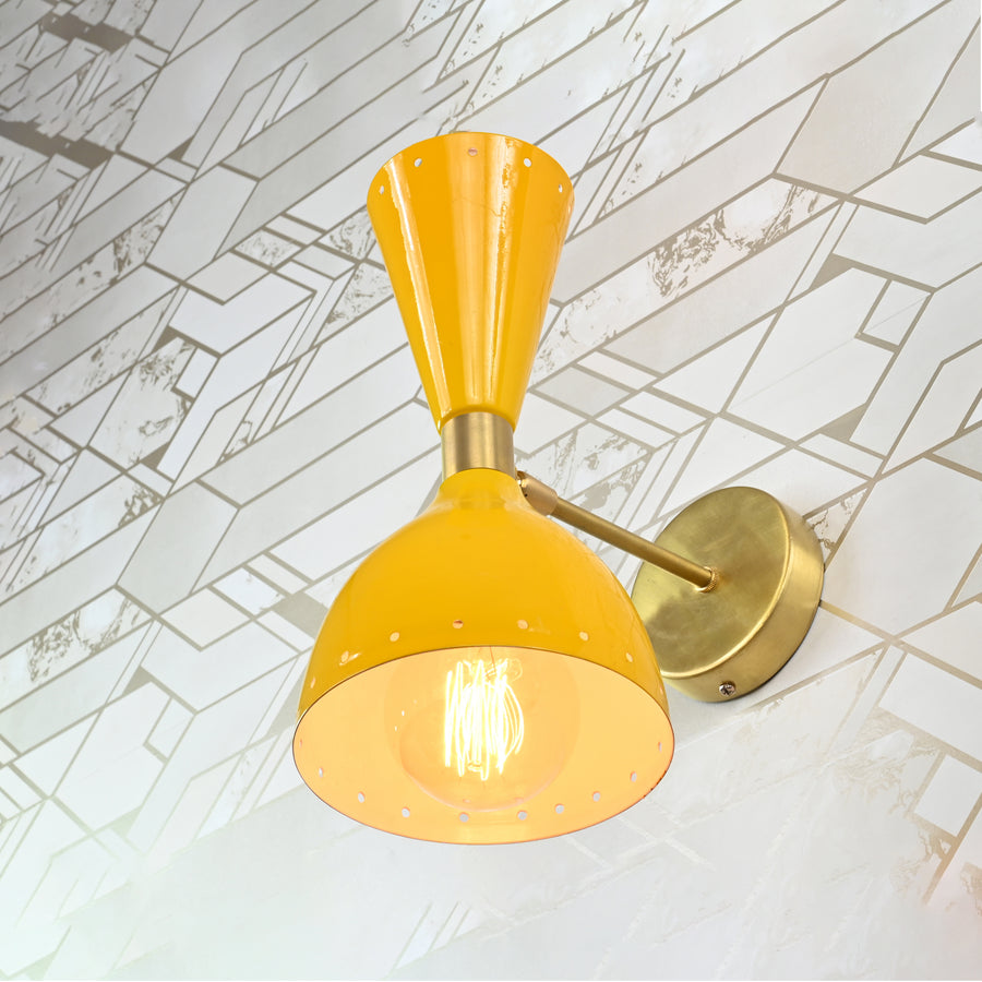 Mid-Century Diabolo Style Wall Sconce | Customizable Handcrafted Lighting Fixture for Modern Interiors - 32581