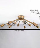 12 Arms Brass Sputnik Chandelier 30