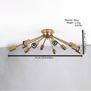 12 Arms Brass Sputnik Chandelier 30