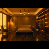 Mid-Century Modern Diabolo Style 4-Arm Chandelier Lamp | Customizable Ceiling Lamp | Two-Way Lighting Chandelier | Brass & Copper Finishes Available - 32225