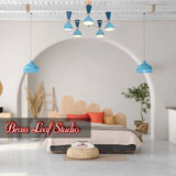 Diabolo Style Mid-Century Modern Chandelier – Customizable 5-Arm, 10-Light Ceiling Lamp Natural Brass or Copper Finish | Handcrafted Lighting Fixture - 32232