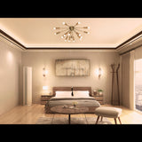 Modern Brass Sputnik Flush Mount Chandelier | Custom Handmade Ceiling Light | Mid-Century Design |  - 32116