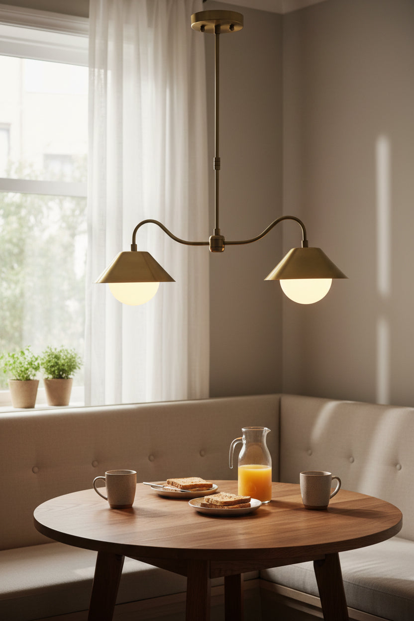 2-light G9 globe ceiling fixture with balanced dual-arm design and warm ambient lighting