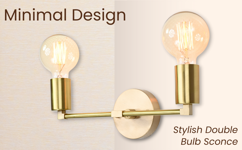Sleek Modern Brass Wall Sconce | Customizable Minimalist Design Light Fixture for Hall or Bath - 32530