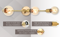 Minimalist Linear Brass Wall Sconce | Customizable Modern Accent Fixture for Contemporary Interiors - 32521