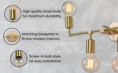 Customizable Brass Wall Sconce | Mid-Century Modern Linear Light Fixture Design - 32506
