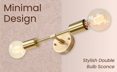 Sleek Minimal Brass Wall Sconce | Customizable Modern Accent Light Fixture for Refined Interiors - 32522