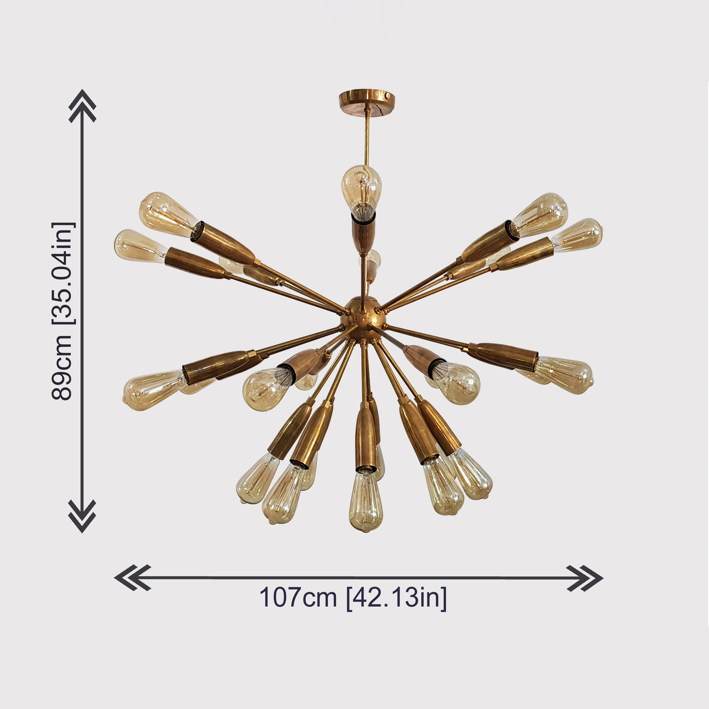 Mid Century Modern Sputnik Chandelier | Custom Brass Light Fixture Industrial Retro Ceiling Light | Modern Pendant Lighting - 32125