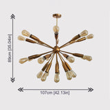 Mid Century Modern Sputnik Chandelier | Custom Brass Light Fixture Industrial Retro Ceiling Light | Modern Pendant Lighting - 32125
