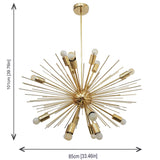 Industrial Brass Made, Brass Urchin Chandelier Lamp, Sputnik Ceiling Light, Brass Premium Modern Urchin Designer Light, Made of Brass, Decorative Light Fixture