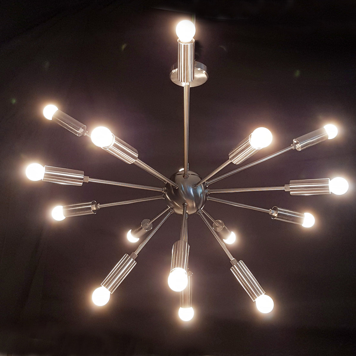 Customizable Sputnik Chandelier | Modern 12-Light Ceiling Lamp | Industrial Brushed Metal Light Fixture Handmade Lighting - 32128