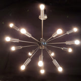 Customizable Sputnik Chandelier | Modern 12-Light Ceiling Lamp | Industrial Brushed Metal Light Fixture Handmade Lighting - 32128