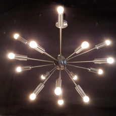 Industrial Brass Made, Brass Sputnik Chandelier, 16-Arm Modern Ceiling Lamp, Decorative Luxury Lobby, Living Room, Bedroom, Dining Room, Modern 16-Light Chandelier